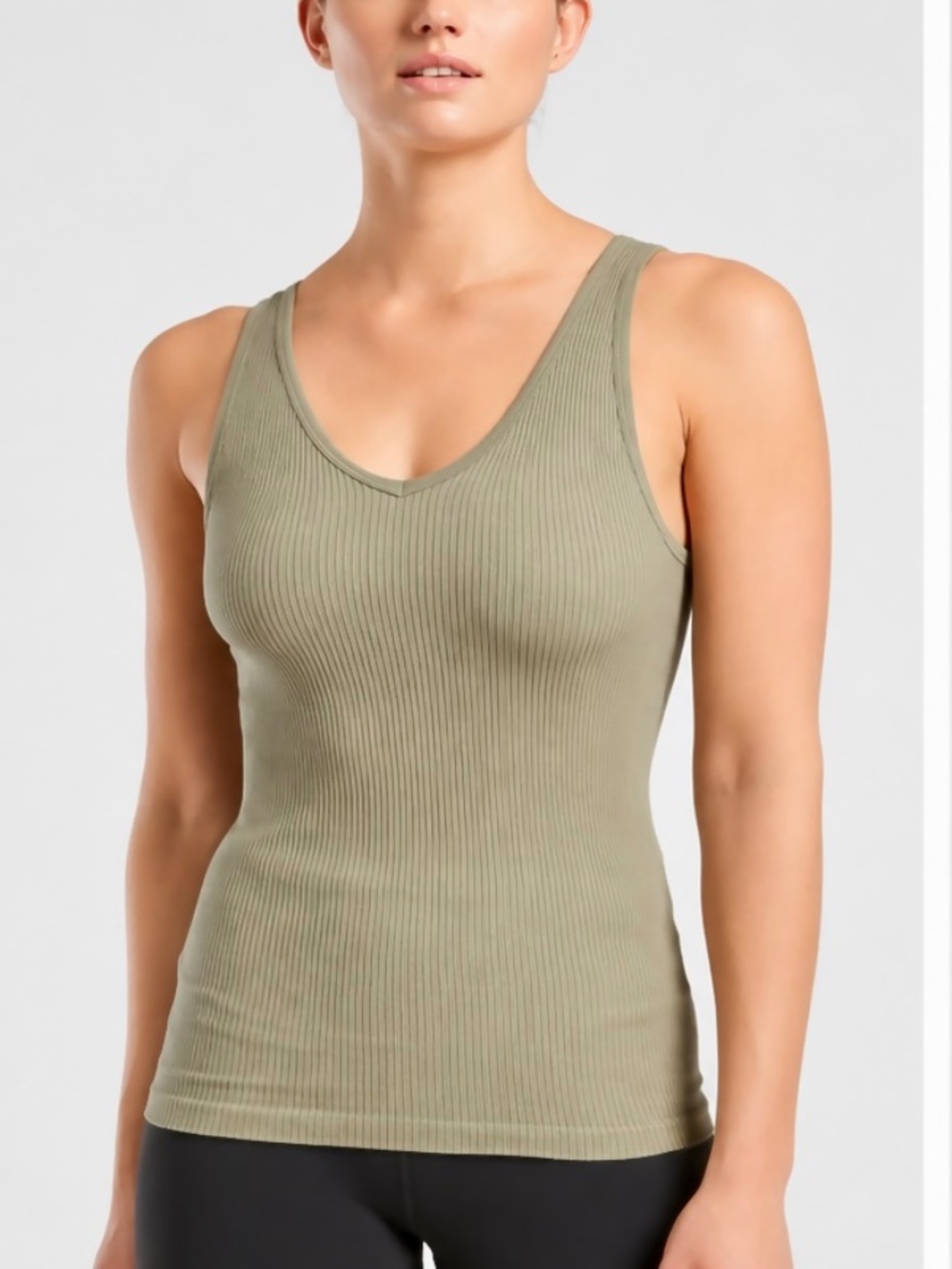 Athleta Recharge Tank Olive Green